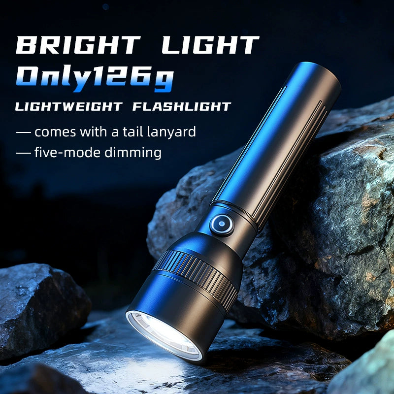 Rechargeable Laser Flashlight - Super Bright, Zoomable, Long Lasting