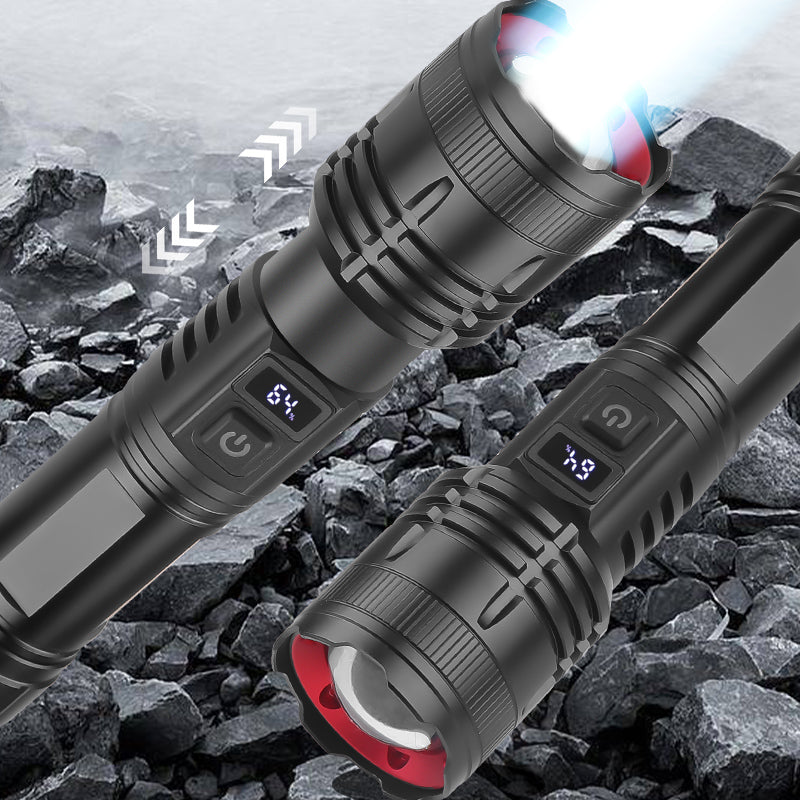30W LED Zoom Flashlight with Power Display
