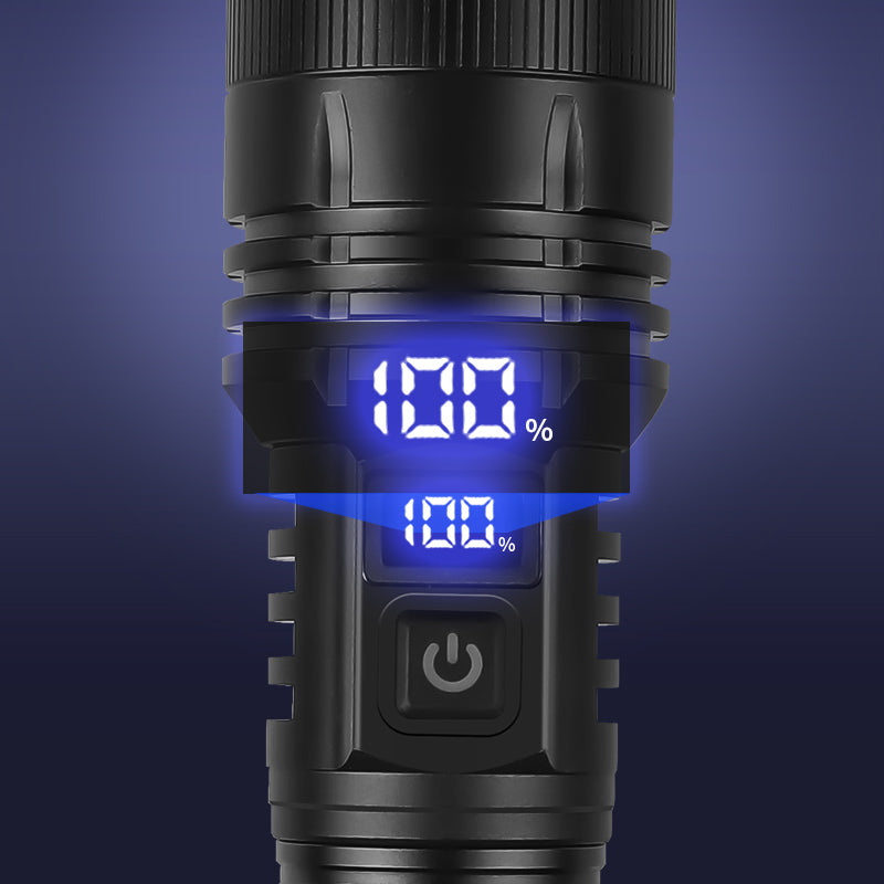 30W LED Zoom Flashlight with Power Display