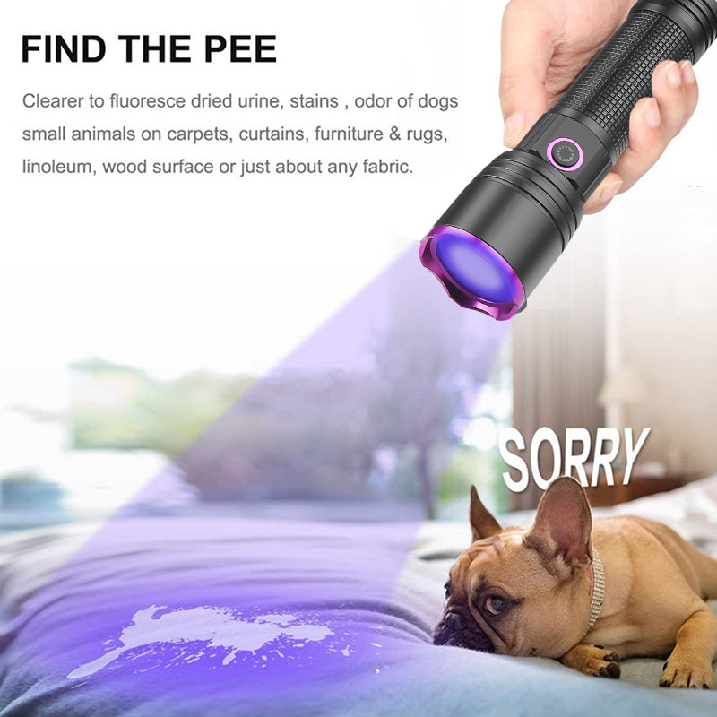 High-Power UV365 Flashlight for Pet Stains & Anti-Counterfeit