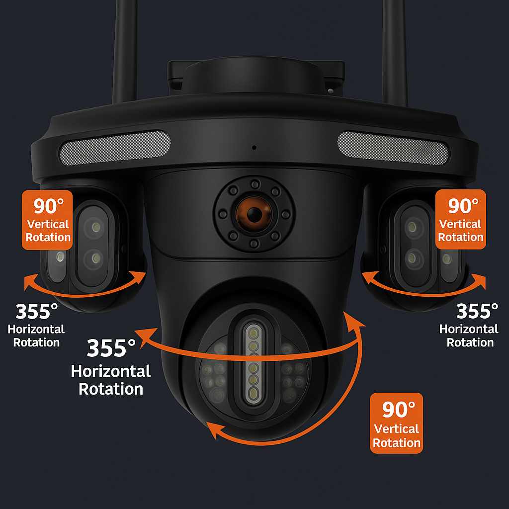 360° Quad-View HD Security Camera